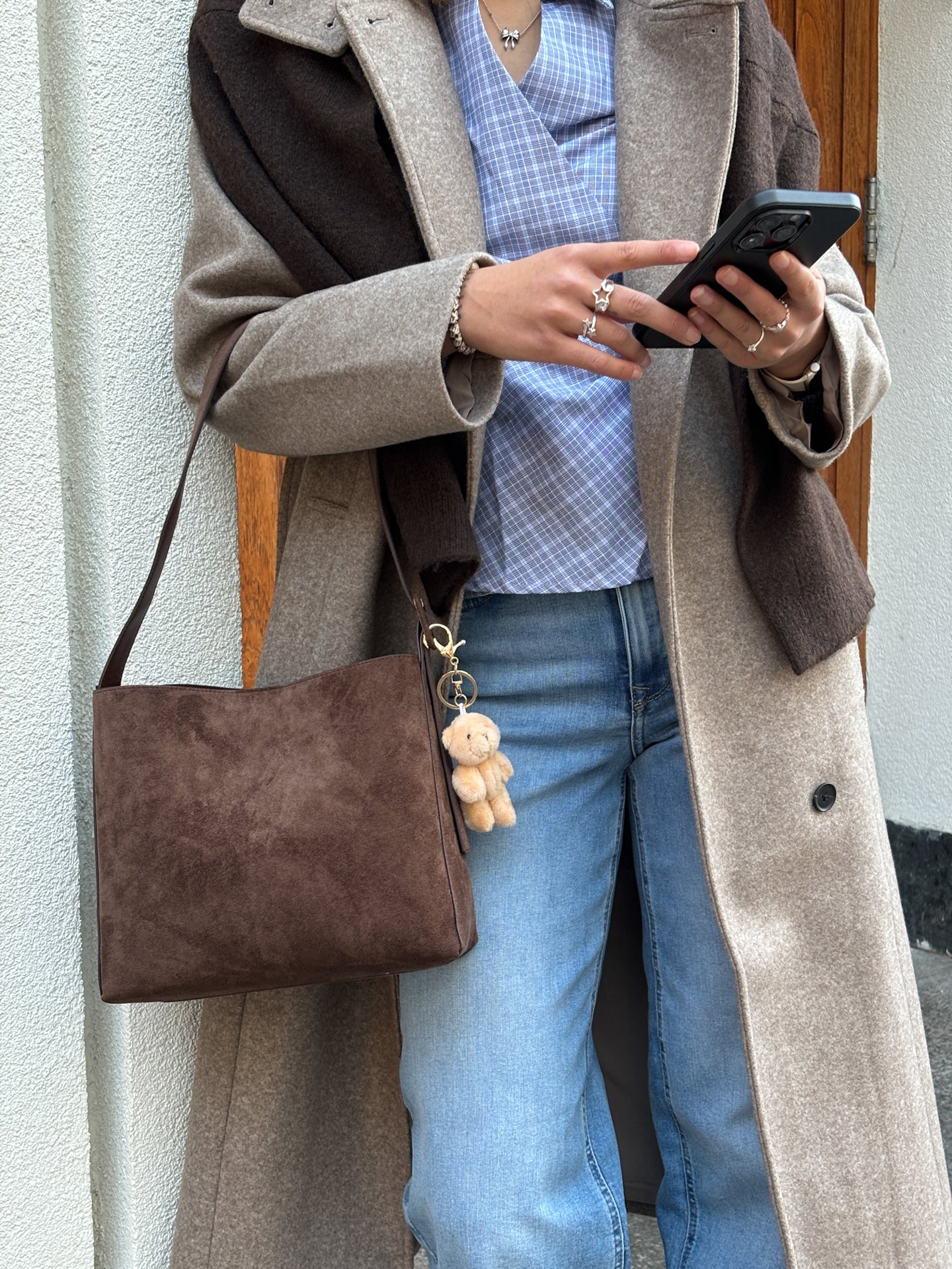 STUANNIKA Faux Sudede Bag - Brun